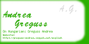 andrea greguss business card